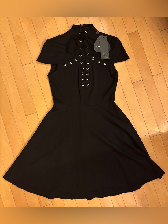 Killstar Dresses & Skirts - Black Killstar Lace-Up Fit & Flare Dress